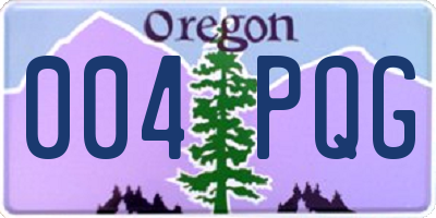 OR license plate 004PQG
