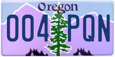 OR license plate 004PQN
