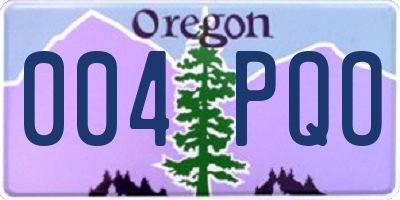 OR license plate 004PQO