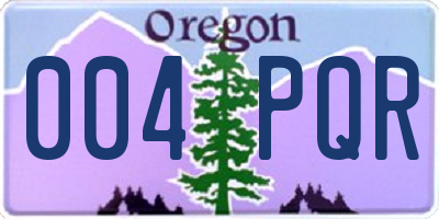OR license plate 004PQR