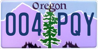OR license plate 004PQY
