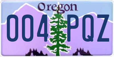 OR license plate 004PQZ