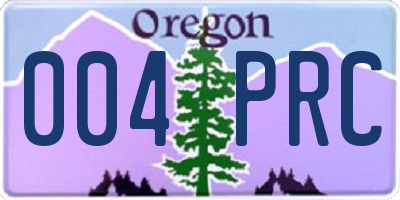 OR license plate 004PRC