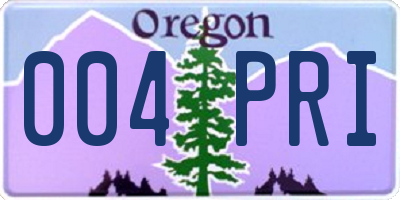 OR license plate 004PRI