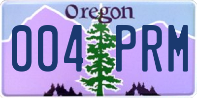 OR license plate 004PRM