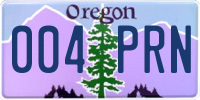 OR license plate 004PRN