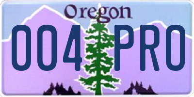 OR license plate 004PRO