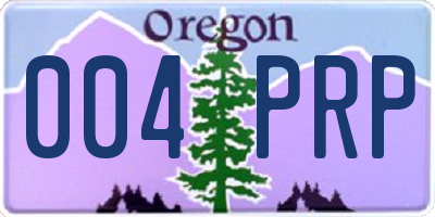 OR license plate 004PRP