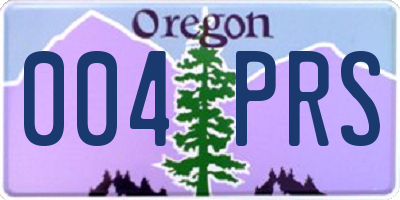 OR license plate 004PRS