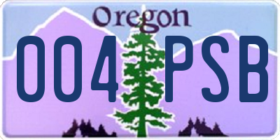 OR license plate 004PSB