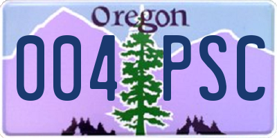 OR license plate 004PSC
