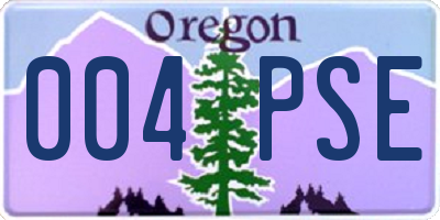 OR license plate 004PSE