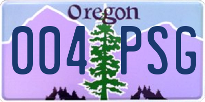 OR license plate 004PSG