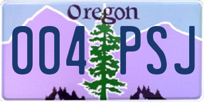 OR license plate 004PSJ