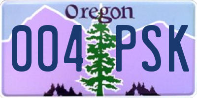 OR license plate 004PSK