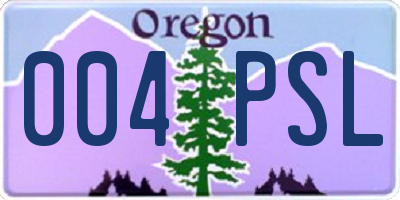 OR license plate 004PSL