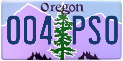 OR license plate 004PSO