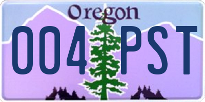 OR license plate 004PST