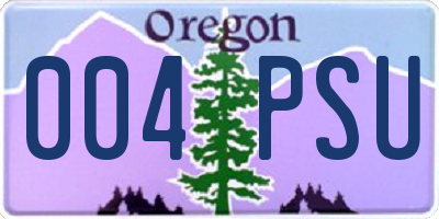 OR license plate 004PSU