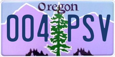 OR license plate 004PSV