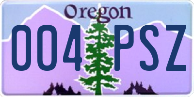 OR license plate 004PSZ
