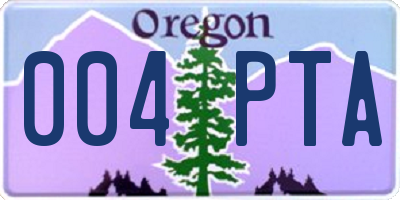 OR license plate 004PTA