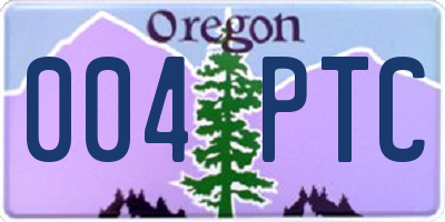 OR license plate 004PTC