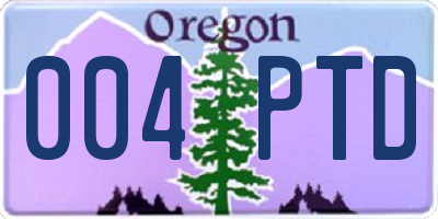 OR license plate 004PTD