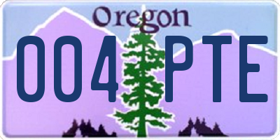 OR license plate 004PTE