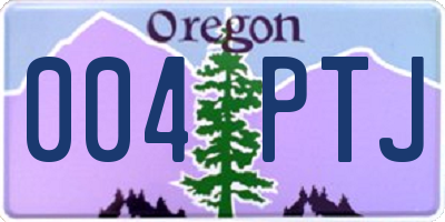 OR license plate 004PTJ