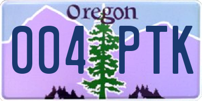 OR license plate 004PTK