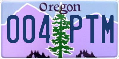 OR license plate 004PTM