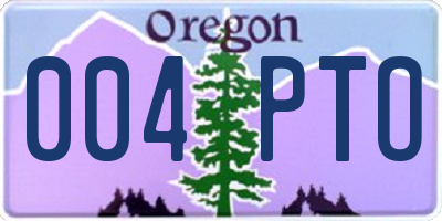 OR license plate 004PTO