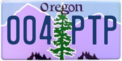 OR license plate 004PTP