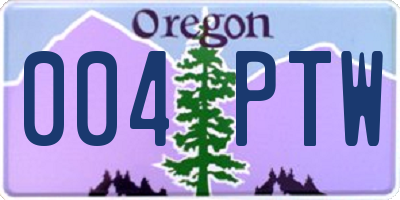 OR license plate 004PTW