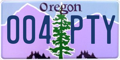 OR license plate 004PTY