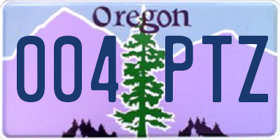 OR license plate 004PTZ