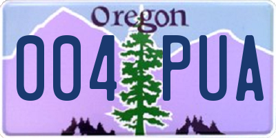 OR license plate 004PUA