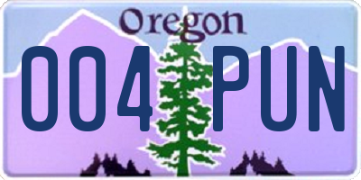 OR license plate 004PUN