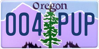 OR license plate 004PUP