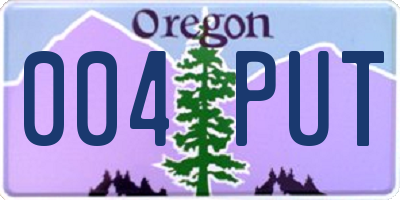 OR license plate 004PUT