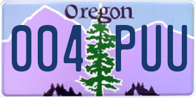 OR license plate 004PUU