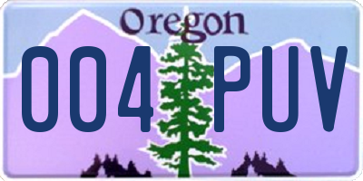 OR license plate 004PUV