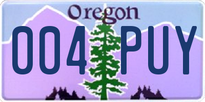 OR license plate 004PUY