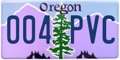 OR license plate 004PVC