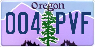 OR license plate 004PVF
