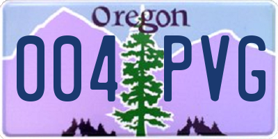 OR license plate 004PVG