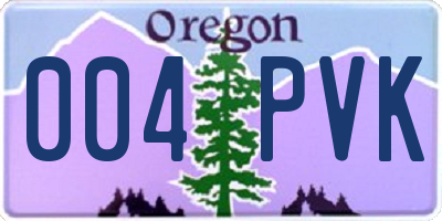 OR license plate 004PVK