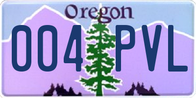 OR license plate 004PVL