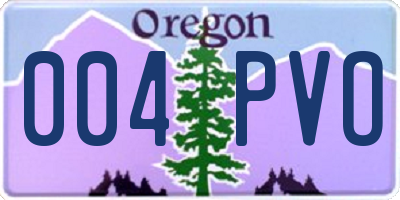 OR license plate 004PVO